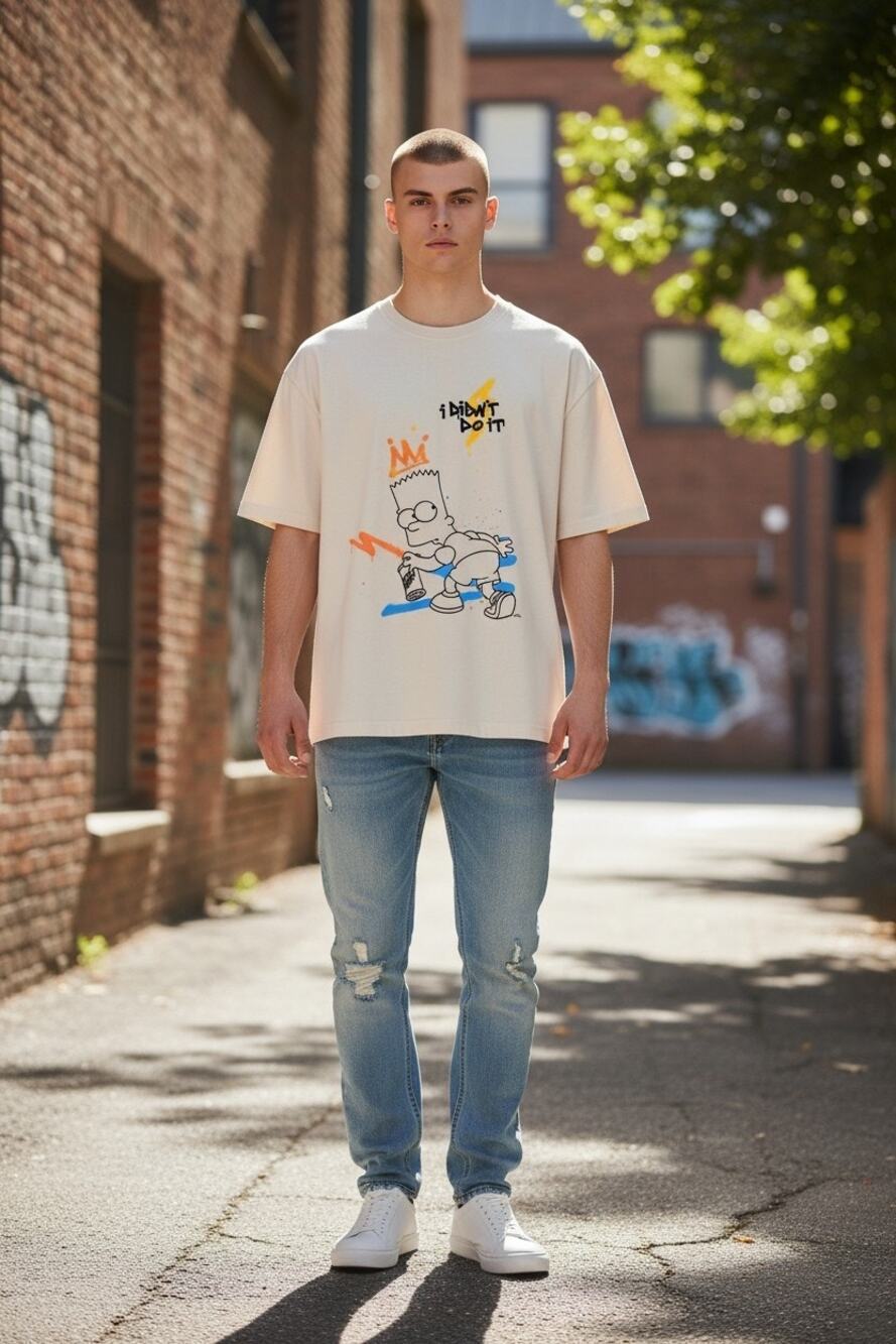 Bart Simpson T-Shirt featuring Street-Art Styled Graphic Size Medium